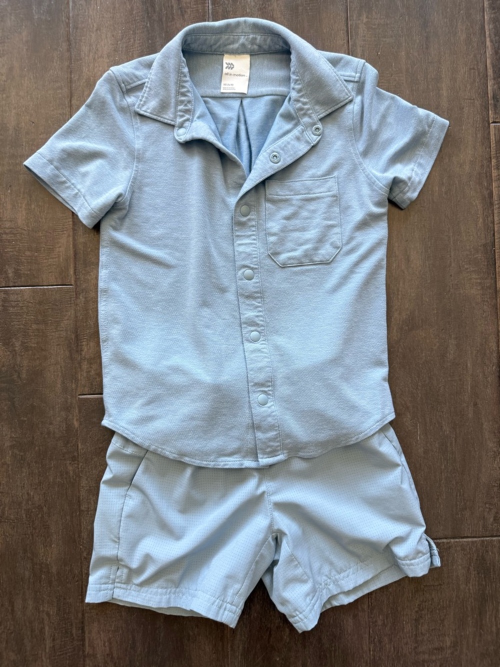 All in Motion Light Blue Boy Set XS (4/5) Shirt and Shorts Summer Set